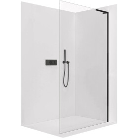 CERANO - Sprchová zástena Walk-in Onyx L-pravá vzpera - 8 mm - čierna matná, transparentné sklo - 80x200 CER-8050BD982