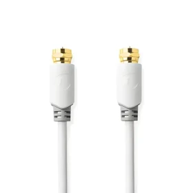 Nedis satelitný anténny kábel F(M)-F(M) pozlátený biela / Kábel / 75 Ohm / 90 dB / tienený / 5 m (CSBW41000WT50)