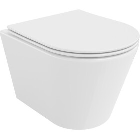 MEXEN/S - Rico Závesná WC misa Rimless Tornado vrátane sedátka s slow slim, duroplast, biela lesk 30720400T