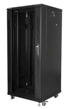 Lanberg 27U/600x600 čierny / Stojanový rozvádzač / 19" / Flat pack (FF01-6627-12B)