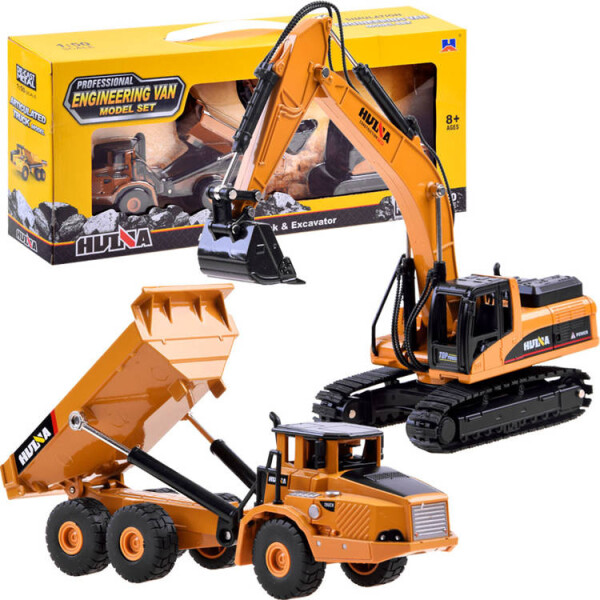 Mamido Sada kovový bager + sklápačka modely 2v1 ZA3910