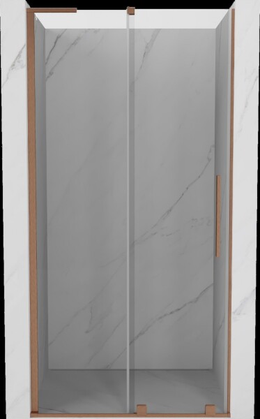 MEXEN/S - Velar L posuvné sprchové dvere 90, transparent, meď kartáčovaná 871-090-003-01-65