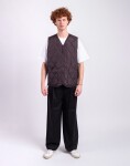 Taion Unisex Military Zip V-Neck Down Vest D.CHOCO M