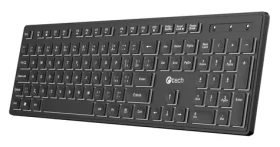 C-tech KB-201-BL / Klávesnica / USB / Nízkoprofilová / Podsvietená / 105 kláves (KB-201-BL)