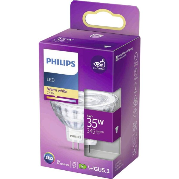 Philips Lighting 871951430762900 LED En.trieda 2021 F (A - G) GU5.3 klasická žiarovka 4.4 W = 35 W teplá biela (Ø x d) 51 mm x 46 mm 1 ks; 871951430762900