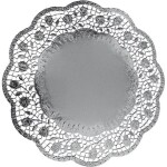 Dekoratívna krajka kruhová strieborná 32cm 4 ks - Wimex - Wimex