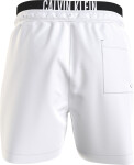 Pánske plavky Double Waistband Swim Shorts Intense Power KM0KM00740YCD biela Calvin Klein