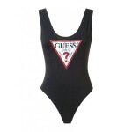 GUESS body Scoop Logo Bodysuit čierne Čierna