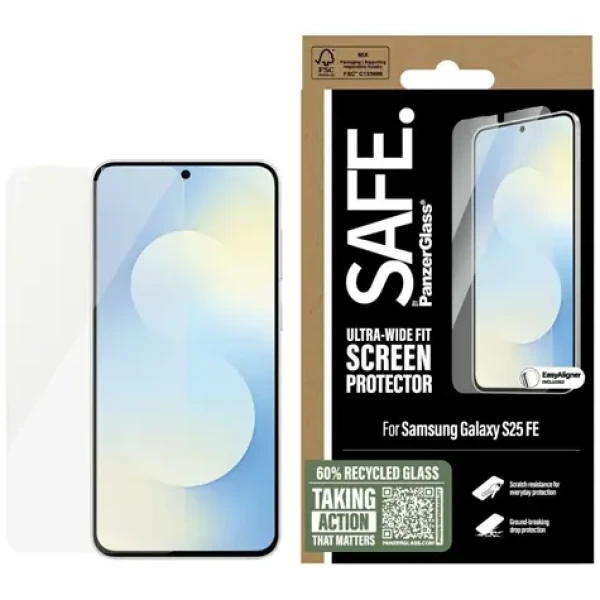 PanzerGlass SAFE Samsung Galaxy S25 FE s inštalačným rámčekom (SA71598)