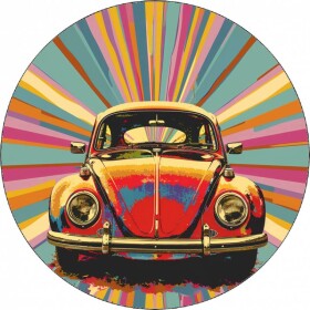 Jedlý papír Pop art obrázok auta Brouk 19,5 cm - Pictu Hap - Pictu Hap