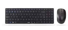 Rapoo 9300M Multi-Mode čierna / bezdrôtová sada klávesnice a myši / 2.4 GHz / BT 3.0 a 4.0 / CZ-SK verzia (6940056184627)