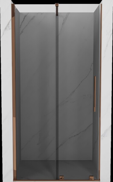 MEXEN/S - Velár posuvné sprchové dvere 100, grafit, ružové zlato 871-100-000-41-60