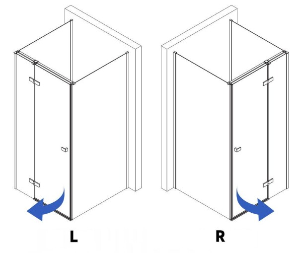 REA/S - Sprchovací kút Atlas 80x90 Chrome vľavo KPL-K4862