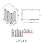 CERANO - Sprchovací kút Lantono L/P - 8 mm - Soft-Close - čierna matná, transparentné sklo - 100x90x195 - posuvný CER-432953