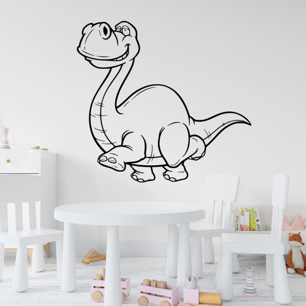 Veselá Stena Samolepka Brontosaurus Farba: černá, Veľkosť: 40 x 38 cm