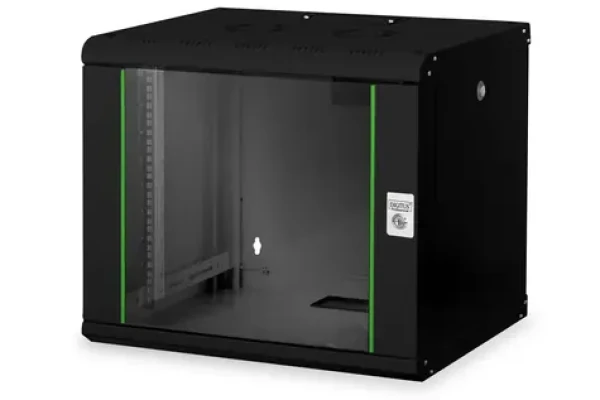 Digitus Unique čierna / Nástenný rozvádzač / 19" / 9U / 509x600x450 mm / aktívne chladenie (DN-19 09-U-SW)