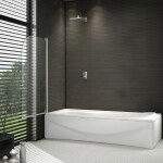 H K - Vaňová zástena S11 FLAG 80x140cm - jednodielna sklopná, číre sklo SE-S11FLAG80