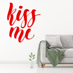 Veselá Stena Samolepka Kiss me Farba: bílá, Veľkosť: 60 x 50 cm