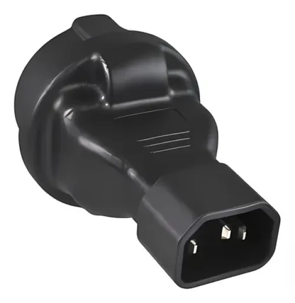 PremiumCord Adaptér IEC C14(M) - SCHUKO CEE 7/3(F) čierna / Redukcia / max. 10 A / 250 V (kpsr-05)