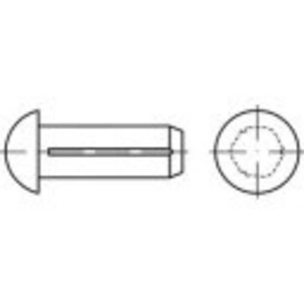 TOOLCRAFT TO-5451885 pologuľatý ryhovaný klinec 3 mm 500 ks; TO-5451885
