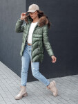 Dámska zimná bunda s kapucňou WINTERCHIC zelená Dstreet TY4435 M