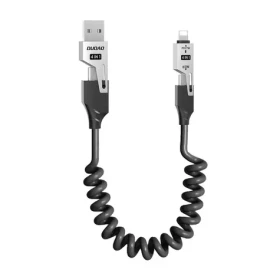 Dudao Dátový kábel L20 4v1 / USB-A / 2x USB-C / Lightning 65W / 1.5 m / čierna (195969)