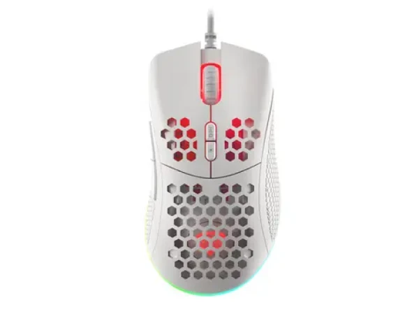 Genesis Krypton 555 biela / herná optická myš / 8000 DPI / 7 tlačidiel / USB / 1.8 m (NMG-1840)