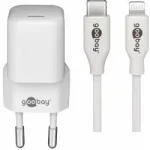 Goobay nabíjacia sada USB-C-Lightning biela / Nabíjačka a kábel / PD 30W / 1 m (64575)