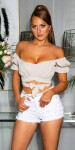 Sexy Off-Shoulder crop top to tie Einheitsgroesse