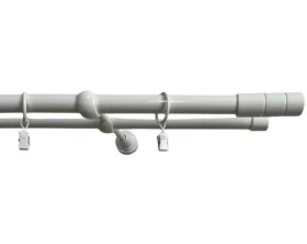 Garniža dvojradová s krúžkami Timo 160 cm, biela lesklá%