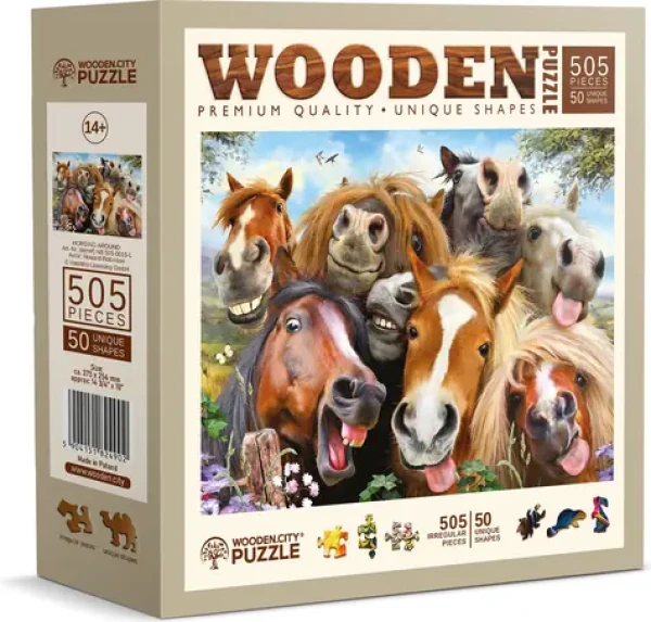 Wooden City Drevené puzzle Kone všade okolo 505 dielikov