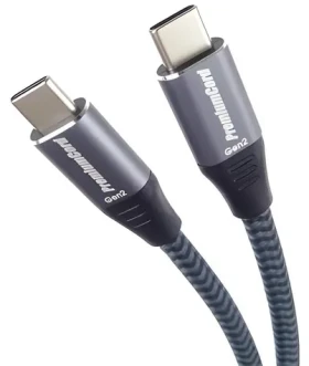 PremiumCord kábel USB-C - USB-C / USB 3.2 Gen 2x2 / 5A / 100W / 20 Gbit / s / Bavlnený oplet / 3 m (8592220024116)