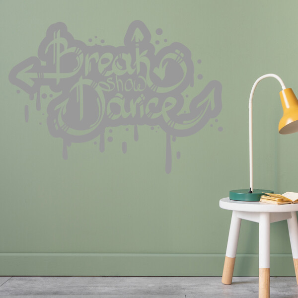 Veselá Stena Samolepka Break Dance Farba: šedá, Veľkosť: 60 x 43 cm