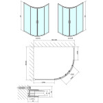 POLYSAN - EASY štvrťkruhová sprchová zástena 1000x800, L/R, číre sklo EL2915