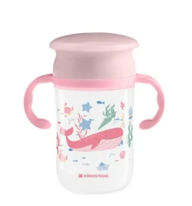 KikkaBoo Hrnček trénovací 360° 300ml 12m+ Deep Sea Pink / od 12 mesiacov (31302030068KB)