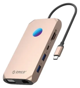 Orico USB-C hub 12v1 RGB / USB-C hub / PD 100W / 2x HDMI 4K60Hz / VGA / microSD / SD / 2x USB-A 3.1 (ORICO-XCR-X1-RG-BP)