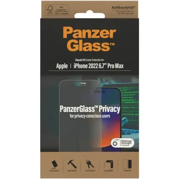 PanzerGlass Privacy AB Tvrdené sklo pre Apple iPhone 14 Pro Max číra (5711724127700)