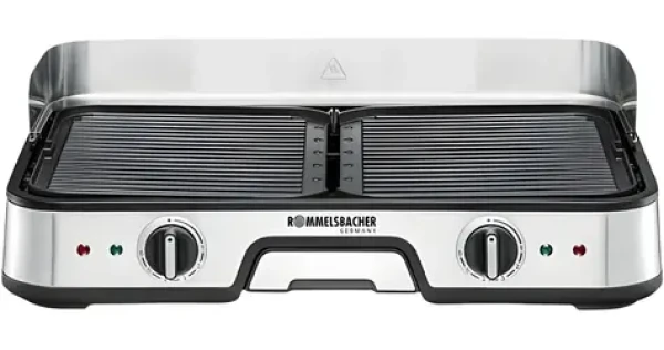 Rommelsbacher BBQ 2025 čierna-nerezová / Elektrický stolný gril / 2000 W / 2 grilovacie zóny (TISCHGRILL BBQ 2025)