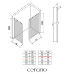 CERANO - Sprchová zástena Walk-in Crystal TL/P - 10 mm - bezvzperový systém - chróm, grafitové sklo - 130x120x200 CER-8050BD80427