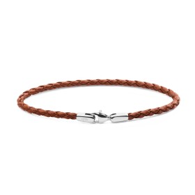 Daniel Wellington Pletený hnedý kožený náramok St Mawes Daniel DW0040174 20,5 cm