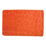 MSV Pebbles kúpeľňová predložka 40 x 60 cm oranžová / polyester, PU pena / protišmyková