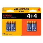 Kodak MAX SUPER / Alkalická batéria AAA / 8 ks / LR03 (KOD-LR3MAXBL8)