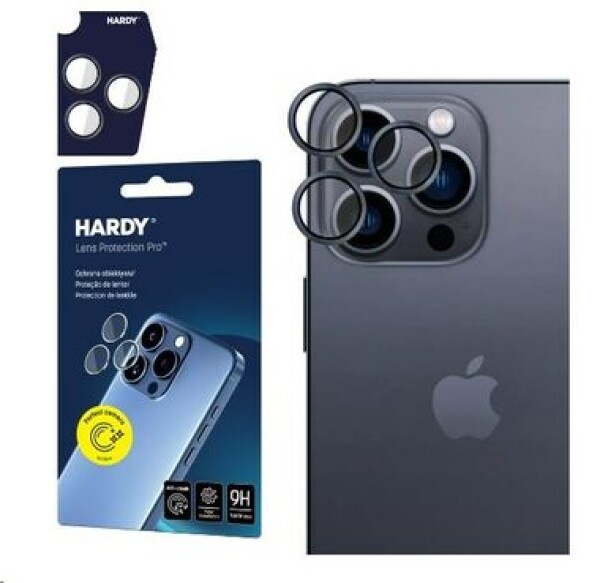 3mk HARDY Lens Protection Pre sklá na fotoaparát pre Apple iPhone 15 Pro Pre Max Black (5903108573375)