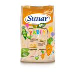 Sunar BIO Chrumky Party mix hráškové struky a mrkvové kolieska od ukonč. 12. mesiaca 45 g