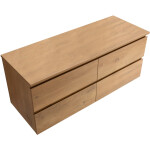 CERANO - Kúpeľňová skrinka Carole + doska pod umývadlo Navira Slim - 18 mm - dub medový - 140x49, 8x46 CER-8050BD82823