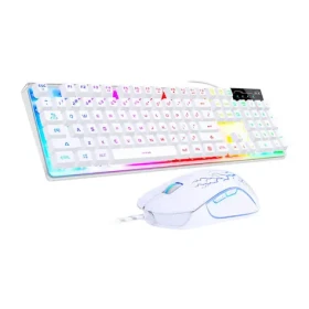 MageGee K1 biela / Herný dátový set / RGB podsvietenie / USB / US layout (K1 White)