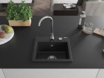MEXEN MEXEN - Milo granitový drez 1-miska 435x410 mm, čierna 6505441000-77