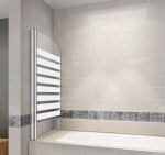 H K - Vaňová zástena S1 STRIPE 80x140cm - jednodielna sklopná, číre sklo so vzorom, varianta ľavá SE-S1STRIPE-13