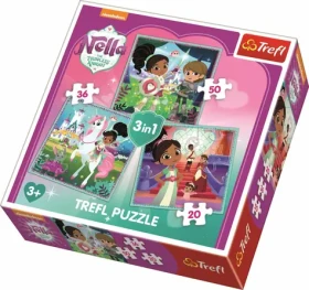 Trefl - Puzzle - Nella, princezná rytierov a jej svet 3v1