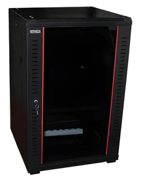 Opticord OCRACK OCC-18U-66SBK / Rozvádzač stojanový / 19" / 18U / 600×600 mm / sklenené dvere (9420BK)